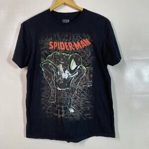 Spider-Man Black Light Graphic T-Shirt Men’s Medium 38" Chest Marvel Comic Tee